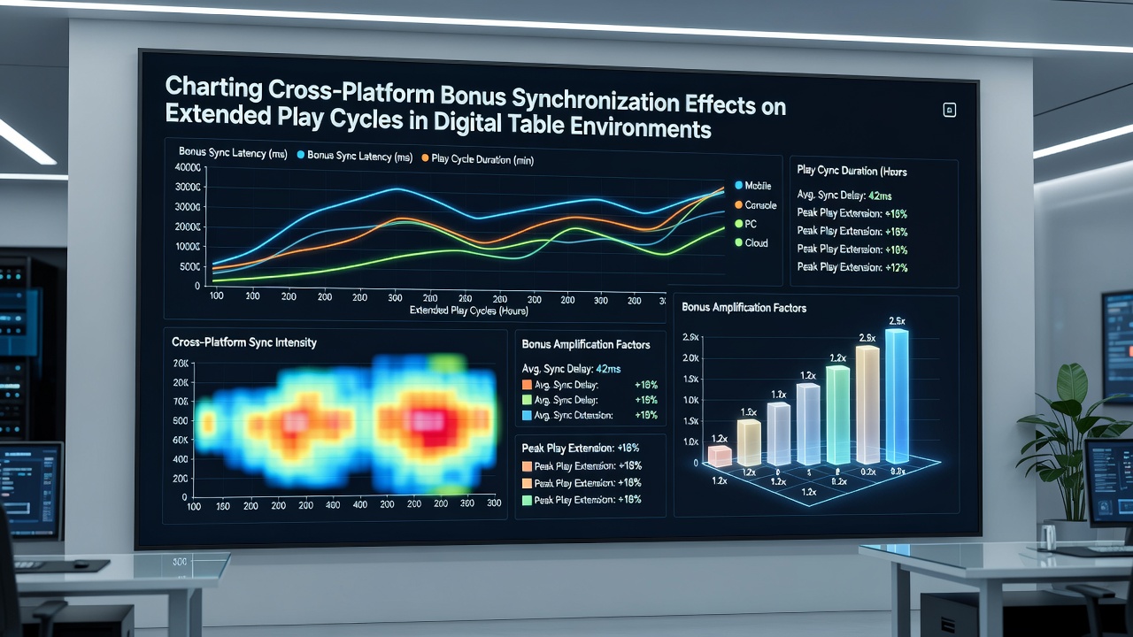 Graph illustrating play cycle duration before and after bonus synchronization implementation