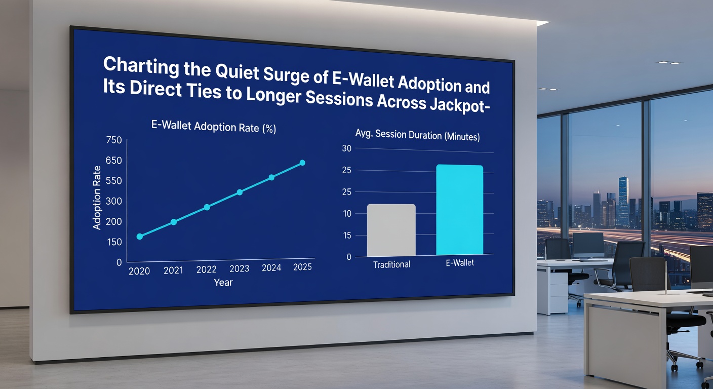 Chart displaying rising e-wallet transaction volumes alongside extended session durations on mobile jackpot platforms