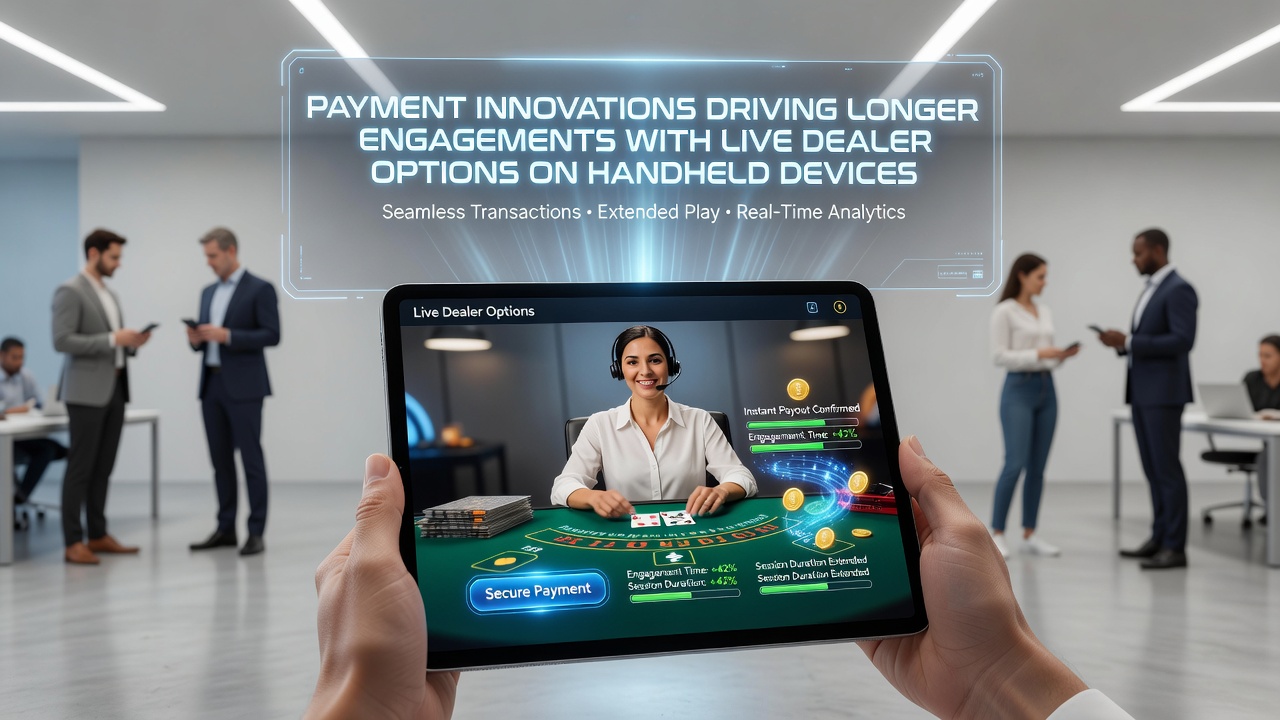 Close-up of a handheld device displaying biometric authentication for live dealer deposits during a blackjack session